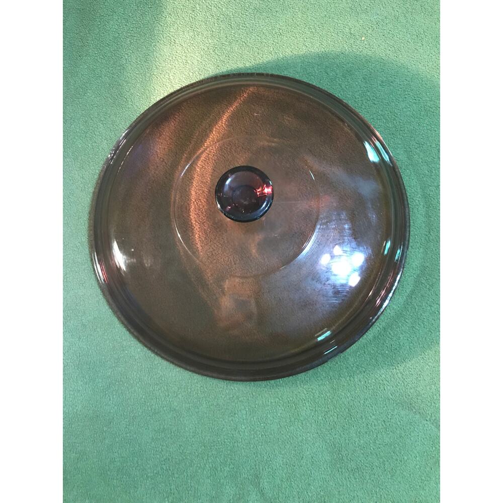 624C Corning Ware Vision Pyrex 624-C‎ Amber Glass Lid  8 1/4" Chipped
